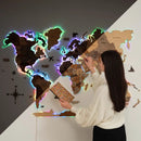 3D LED Wooden World Map 2.0 (with acrylic background) by Enjoy The Wood