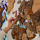 3D LED Wooden World Map 2.0 (with acrylic background) by Enjoy The Wood