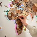 3D LED Wooden World Map 2.0 (with acrylic background) by Enjoy The Wood