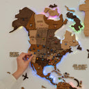 3D LED Wooden World Map 2.0 (with acrylic background) by Enjoy The Wood