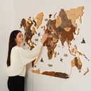 3D LED Wooden World Map 2.0 (with acrylic background) by Enjoy The Wood