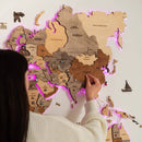 3D LED Wooden World Map 2.0 (with acrylic background) by Enjoy The Wood