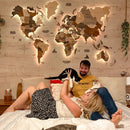 3D LED Wooden World Map 2.0 (with acrylic background) by Enjoy The Wood