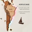 3D LED Wooden World Map 2.0 (with acrylic background) by Enjoy The Wood
