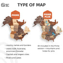 3D LED Wooden World Map 2.0 (with acrylic background) by Enjoy The Wood