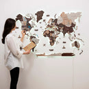 3D LED / LUMINOUS Wooden World Map 3.0 Cappuccino by Enjoy The Wood