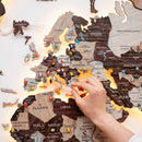 3D LED / LUMINOUS Wooden World Map 3.0 Cappuccino by Enjoy The Wood
