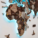 3D LED / LUMINOUS Wooden World Map 3.0 Cappuccino by Enjoy The Wood