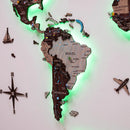 3D LED / LUMINOUS Wooden World Map 3.0 Cappuccino by Enjoy The Wood