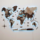 3D LED / LUMINOUS Wooden World Map 3.0 Cappuccino by Enjoy The Wood