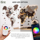3D LED / LUMINOUS Wooden World Map 3.0 Cappuccino by Enjoy The Wood