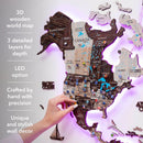 3D LED / LUMINOUS Wooden World Map 3.0 Cappuccino by Enjoy The Wood