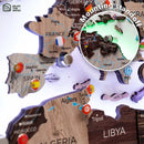 3D LED / LUMINOUS Wooden World Map 3.0 Cappuccino by Enjoy The Wood