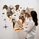 3D LED / LUMINOUS Wooden World Map 3.0 Cappuccino by Enjoy The Wood