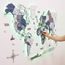3D LED / LUMINOUS Wooden World Map 3.0 Cruise