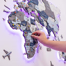 3D LED / LUMINOUS Wooden World Map 3.0 Cruise