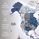 3D LED / LUMINOUS Wooden World Map 3.0 Cruise