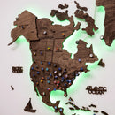 3D LED Wooden World Map 3.0 Dark Walnut by Enjoy The Wood