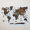 3D LED Wooden World Map 3.0 Dark Walnut by Enjoy The Wood