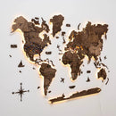 3D LED Wooden World Map 3.0 Dark Walnut by Enjoy The Wood