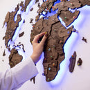 3D LED Wooden World Map 3.0 Dark Walnut by Enjoy The Wood