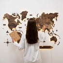 3D LED Wooden World Map 3.0 Dark Walnut by Enjoy The Wood