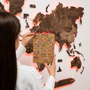 3D LED Wooden World Map 3.0 Dark Walnut by Enjoy The Wood