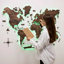 3D LED Wooden World Map 3.0 Dark Walnut by Enjoy The Wood