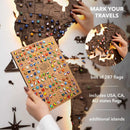 3D LED Wooden World Map 3.0 Dark Walnut by Enjoy The Wood