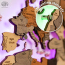3D LED / LUMINOUS Wooden World Map 3.0 Duna by Enjoy The Wood