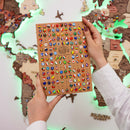 3D LED Wooden World Map 3.0 Fusion