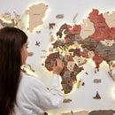 3D LED Wooden World Map 3.0 Fusion