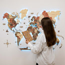 3D LED Wooden World Map 3.0 Fusion