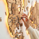 3D LED Wooden World Map 3.0 Gold by Enjoy The Wood