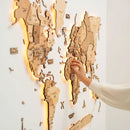 3D LED Wooden World Map 3.0 Gold by Enjoy The Wood