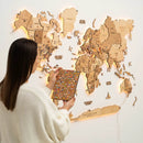 3D LED Wooden World Map 3.0 Gold by Enjoy The Wood