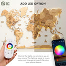 3D LED Wooden World Map 3.0 Gold by Enjoy The Wood