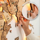 3D LED Wooden World Map 3.0 Gold by Enjoy The Wood