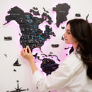 3D LED / LUMINOUS Wooden World Map 3.0 Midnight