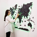3D LED / LUMINOUS Wooden World Map 3.0 Midnight
