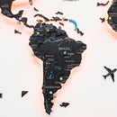 3D LED / LUMINOUS Wooden World Map 3.0 Midnight