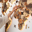 3D LED Wooden World Map 3.0 Multicolor by Enjoy The Wood