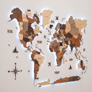 3D LED Wooden World Map 3.0 Multicolor by Enjoy The Wood
