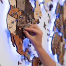 3D LED Wooden World Map 3.0 Multicolor by Enjoy The Wood