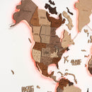 3D LED Wooden World Map 3.0 Multicolor by Enjoy The Wood