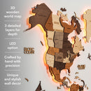 3D LED Wooden World Map 3.0 Multicolor by Enjoy The Wood