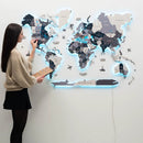 3D LED / LUMINOUS Wooden World Map 3.0 Nordik by Enjoy The Wood