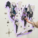 3D LED / LUMINOUS Wooden World Map 3.0 Nordik by Enjoy The Wood