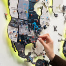 3D LED / LUMINOUS Wooden World Map 3.0 Nordik by Enjoy The Wood