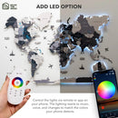 3D LED / LUMINOUS Wooden World Map 3.0 Nordik by Enjoy The Wood